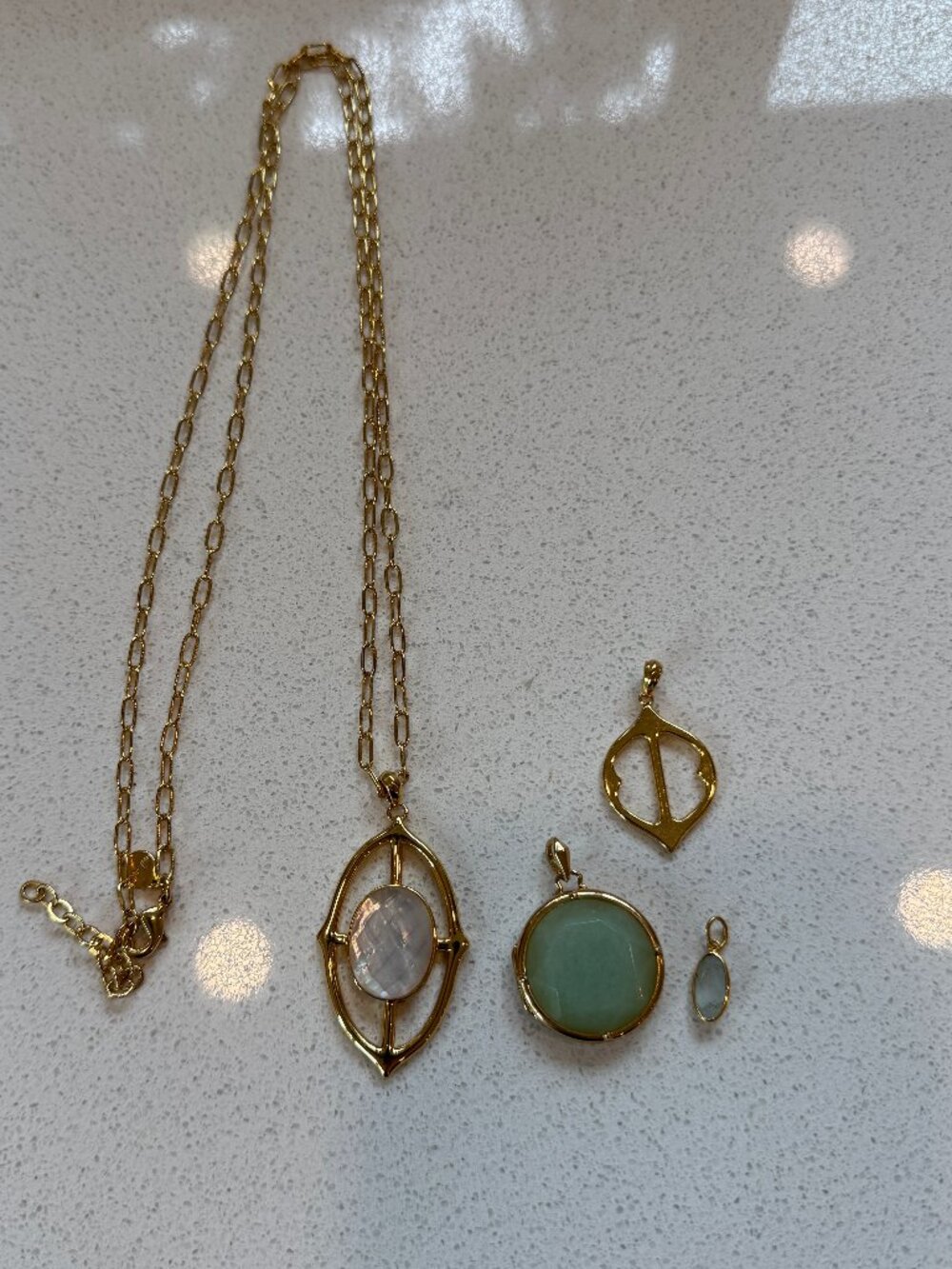 Stella & Dot Necklace & Pendant Bundle (4 Pendants + Long Chain)